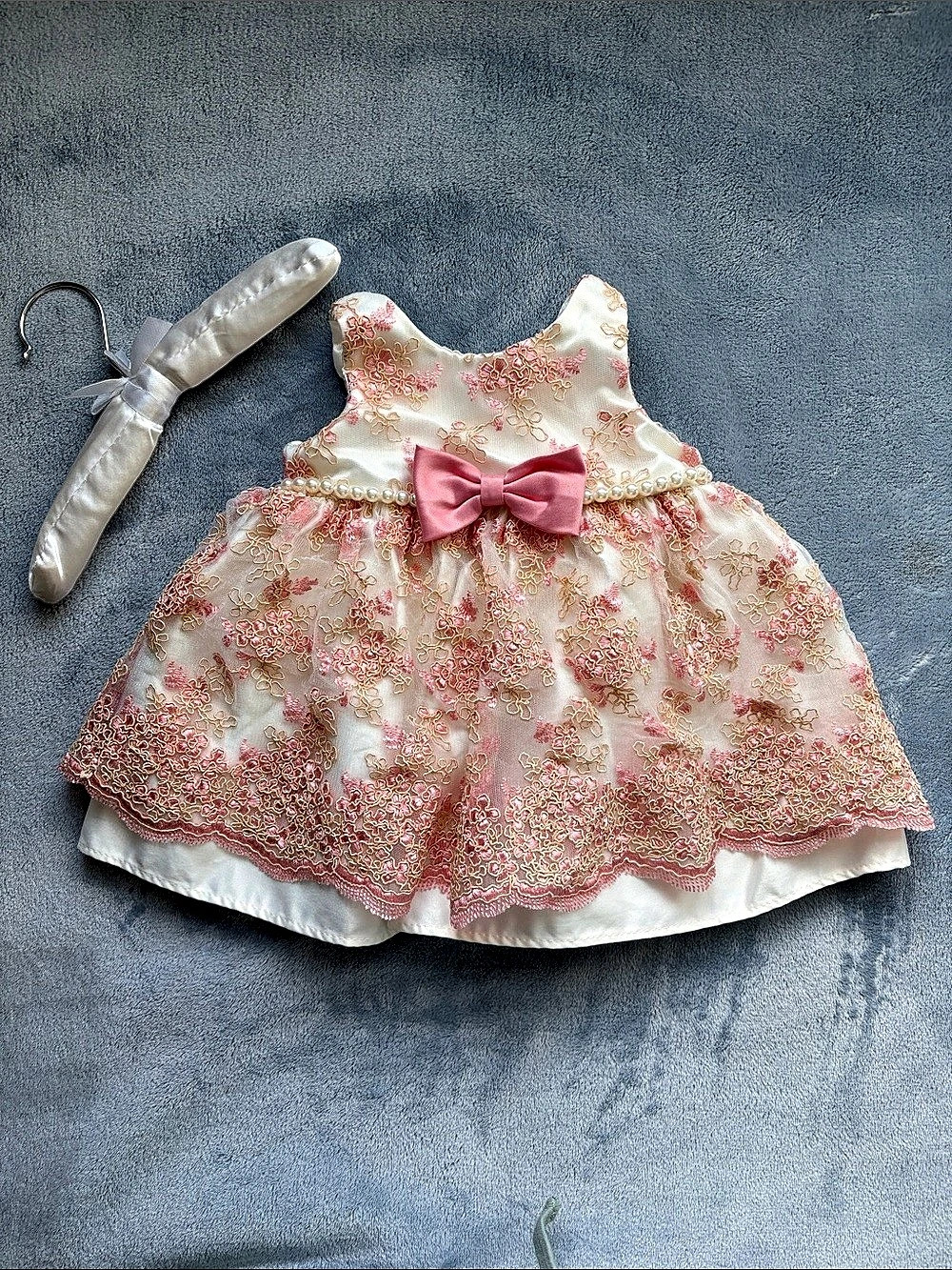 Princess Collection Floral Formal Dress Pink & White Baby 9M - Picture 1 of 8